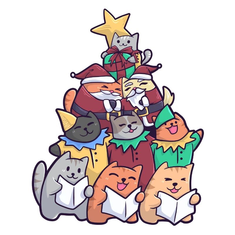 Chat de Noël Chats d'arbre de Noël