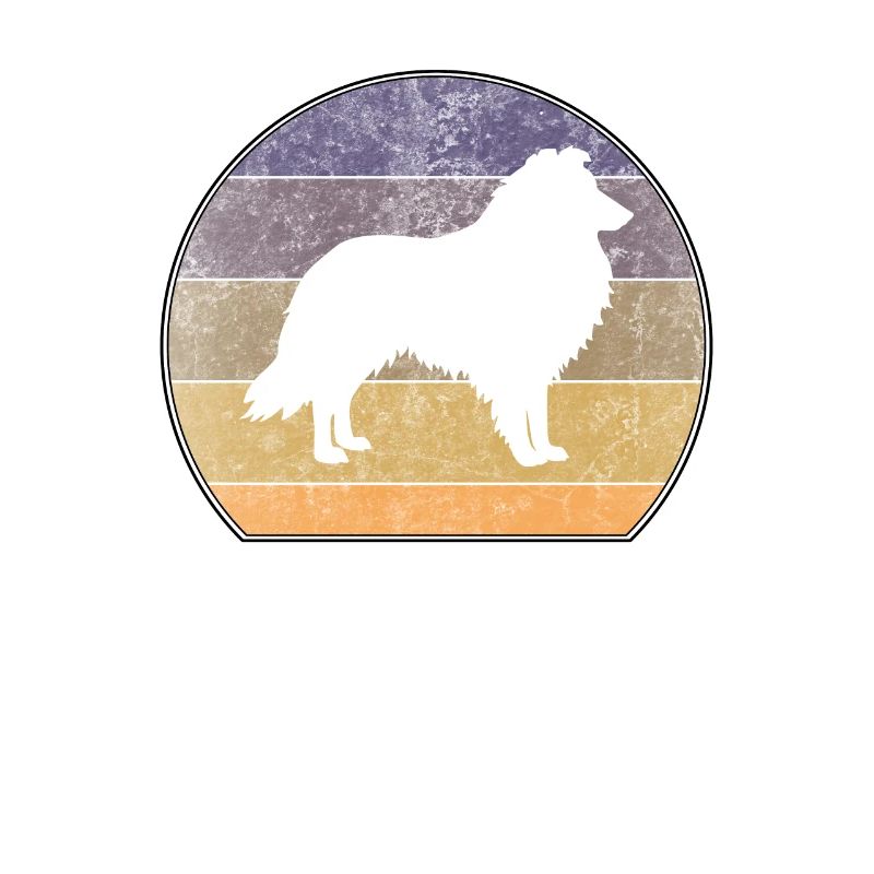 Retro Collie Sheepdog Sunset