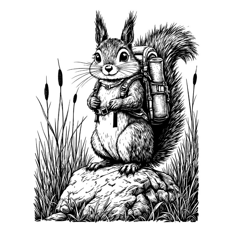 Wandern, Wanderer, Eichhörnchen, Camping, Camper