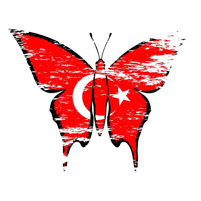 Drapeau de la Turquie papillon utilisé