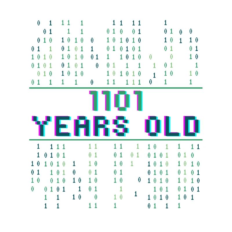 13e anniversaire 13 ans codeur de code binaire