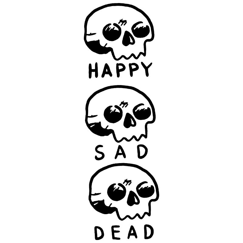 Happy Sad Dead Skulls