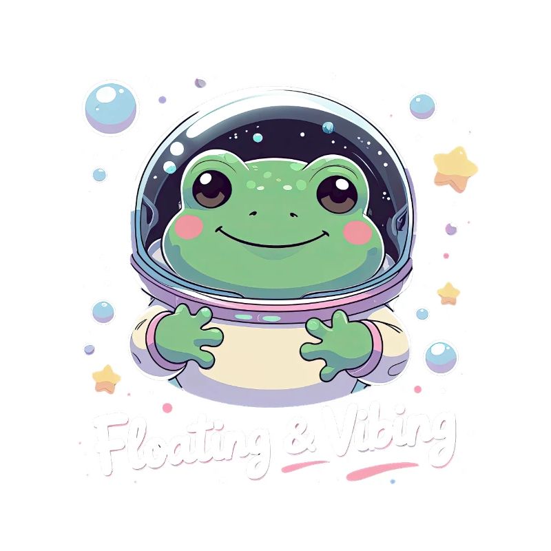 Floating & Vibing – Grenouille astronaute dans l’espace