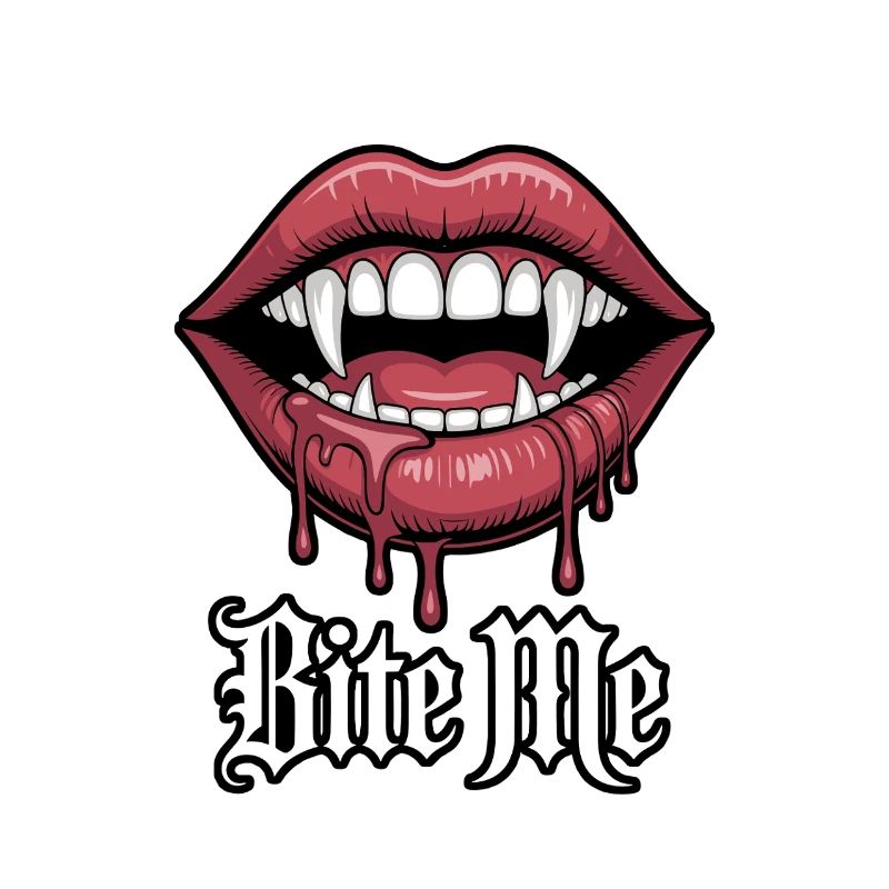 Vampiric lips with greed and bite