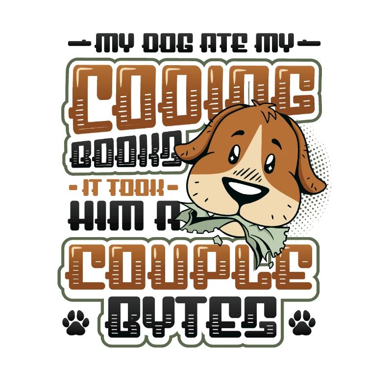 Dog Bytes Code Computer Joke Programming