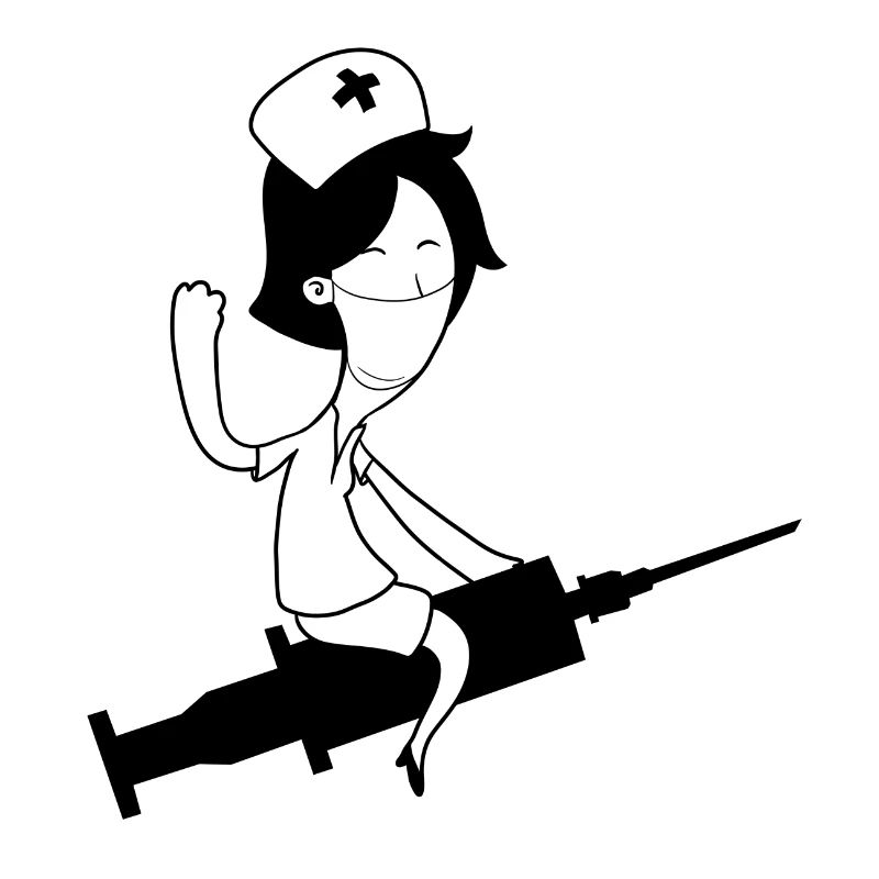 Krankenschwester Comic Design Spritze