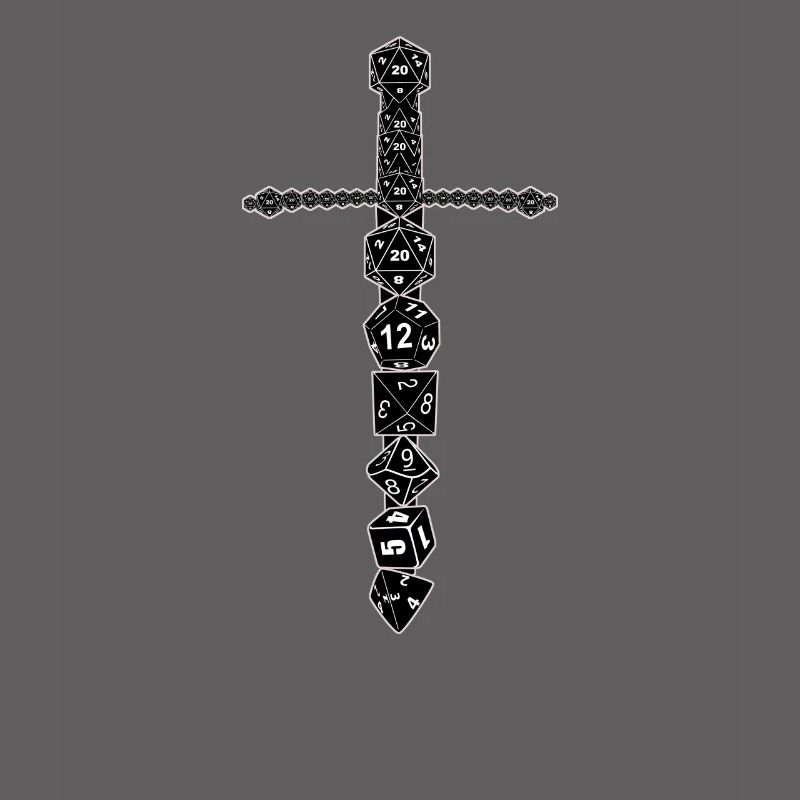RPG D20 Cube Dice cube magie épée noire