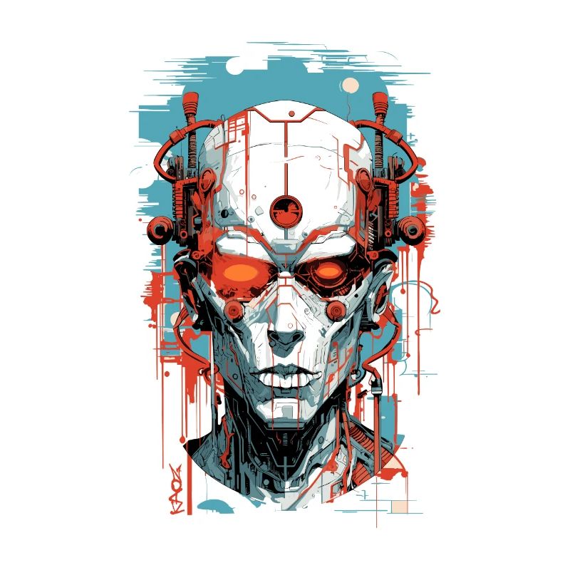 Cybernetic Cyborg Future Sci-Fi Head