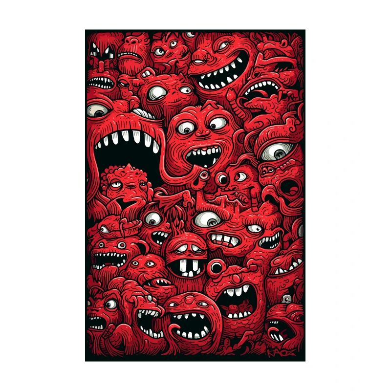Drôle Monstre Rouge Mix Objet Caché