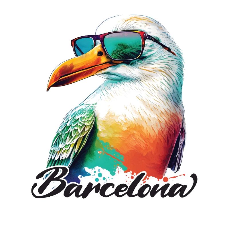 Barcelone Espagne Vacances Mouette avec lunettes de soleil