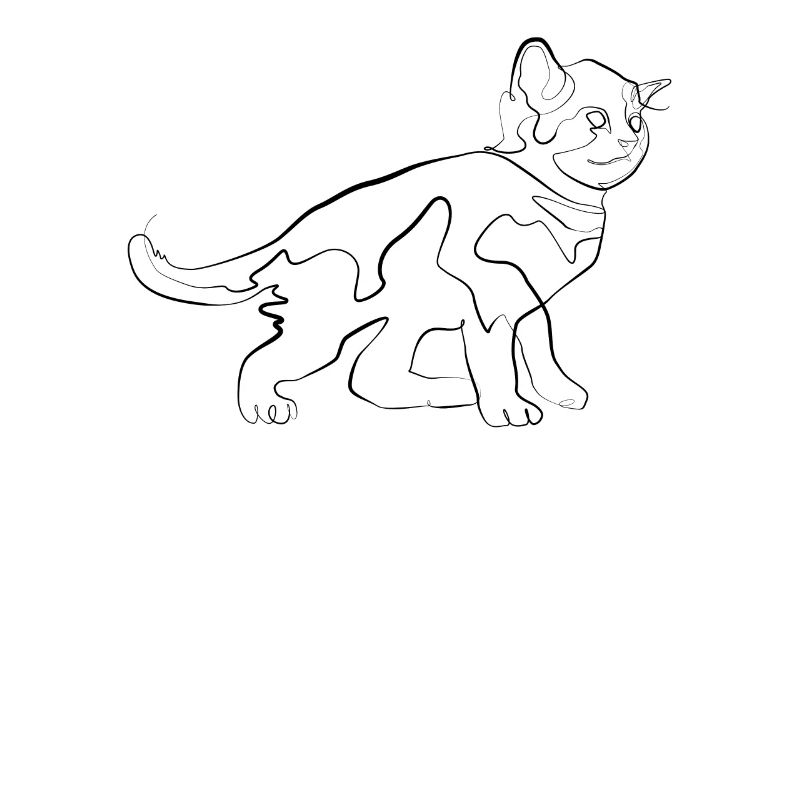 Bébé Chat - one line drawing