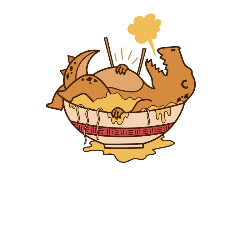 Dino gît dans les dinosaures du plat de pâtes