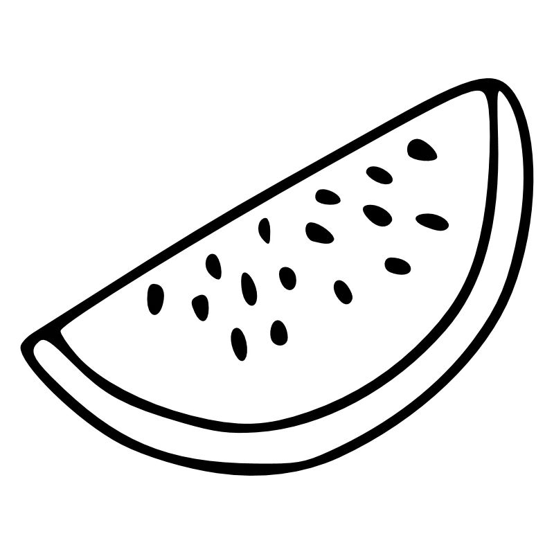 Pastèque Emoji Fruit Sticker Sketch Noir