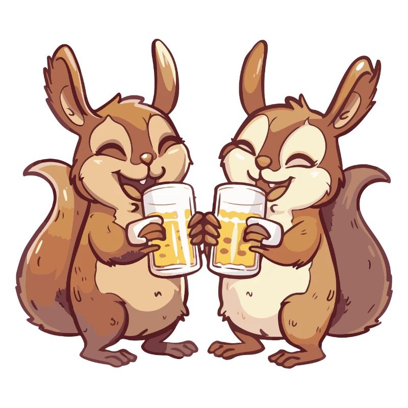 Eichhörnchen Comic Bier Lustig Saufen