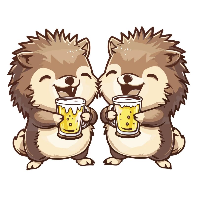 Igel Comic Bier Lustig Saufen