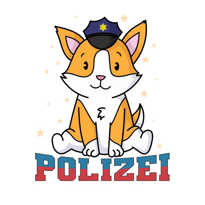 Polizei Fuchs mit Polizeimütze