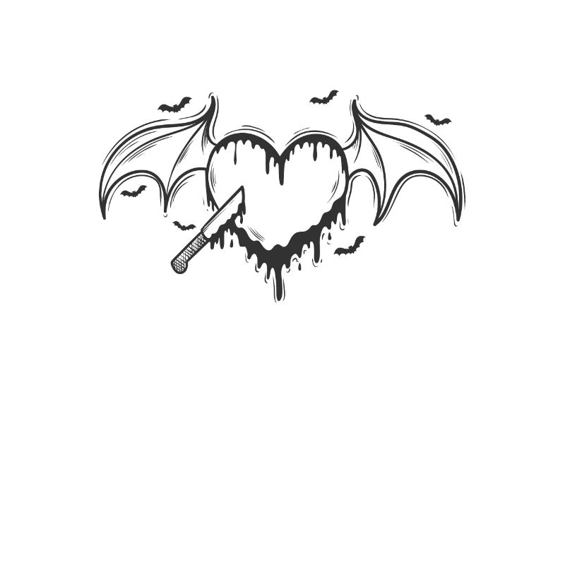 Gothic Herz mit Flügel Grusel