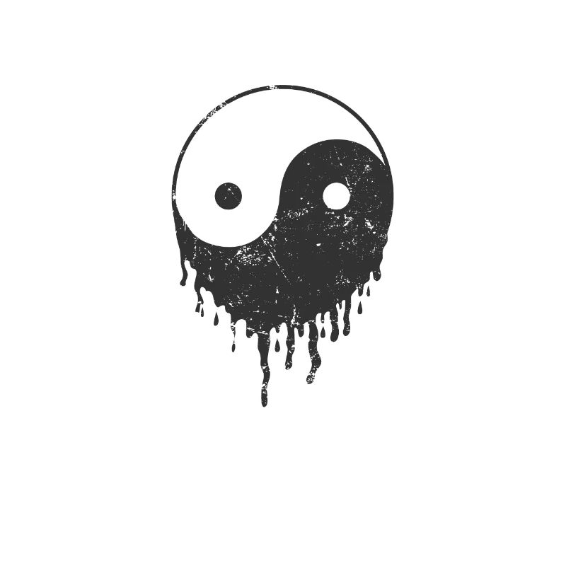 zerlaufenes Yin and Yang Symbol