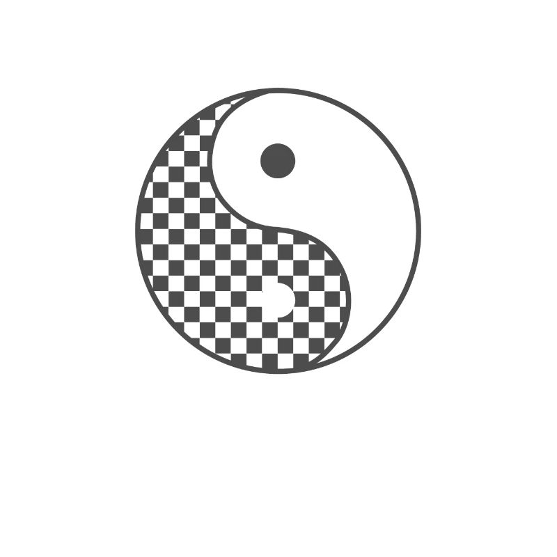 Schachbrett Yin and Yang Symbol