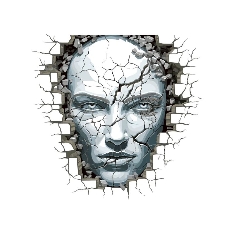 Cracked Wall Surface, Artistic Design