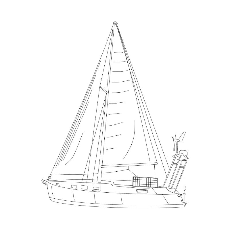 Drawing sailboat sails high