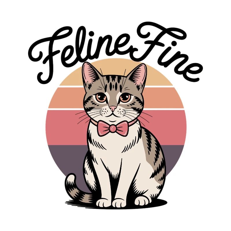 Feline Fine – Chat Sunset Rétro