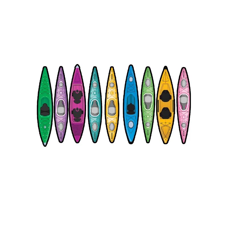 Kayaking Colorful Paddle Sport Pattern Art