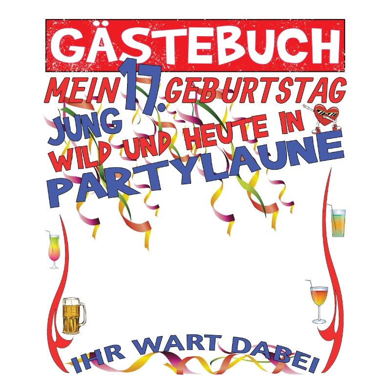 17. Geburtstag Mädchen & Junge Gästebuch