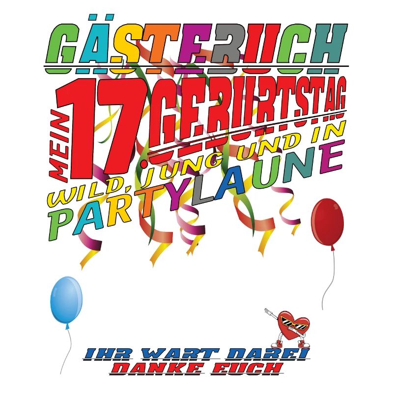 17. Geburtstag Mädchen & Junge Gästebuch