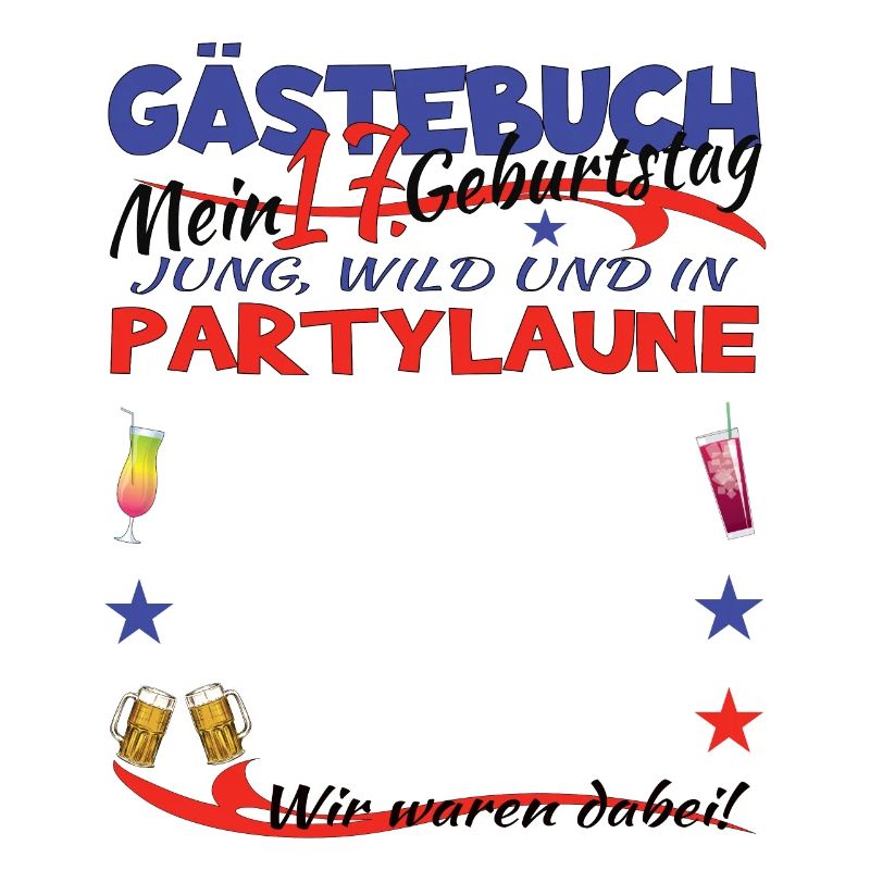 17. Geburtstag Mädchen & Junge Gästebuch