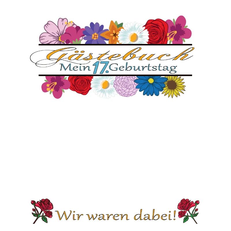 17. Geburtstag Mädchen & Junge Gästebuch