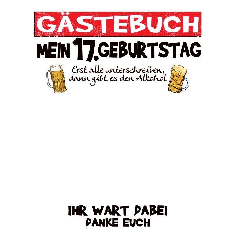 17. Geburtstag Mädchen & Junge Gästebuch