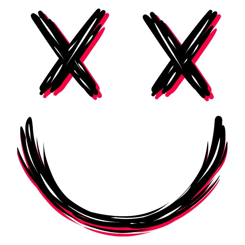 Gesicht mit X Augen