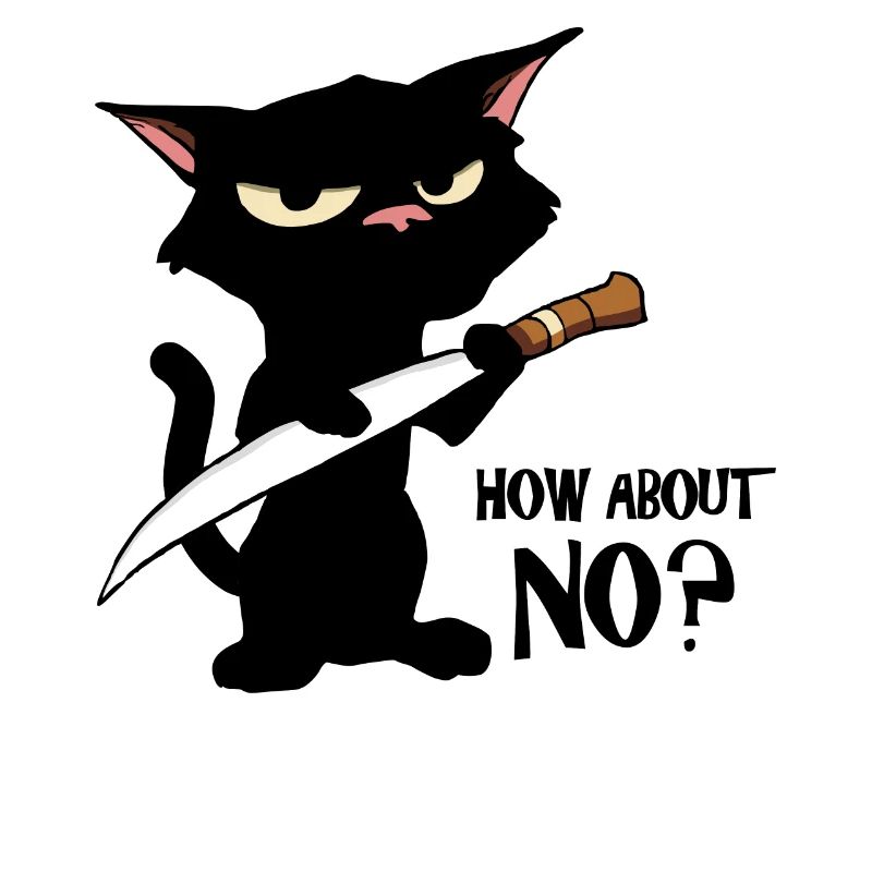 Chat avec couteau que diriez-vous non