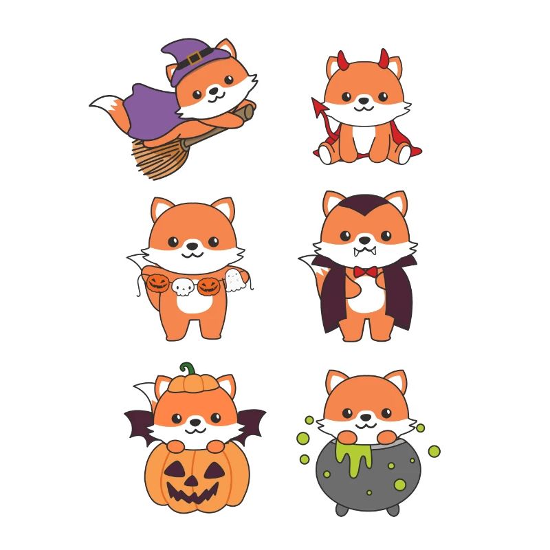 Fox Halloween Devil Pumpkin Vampire Costume