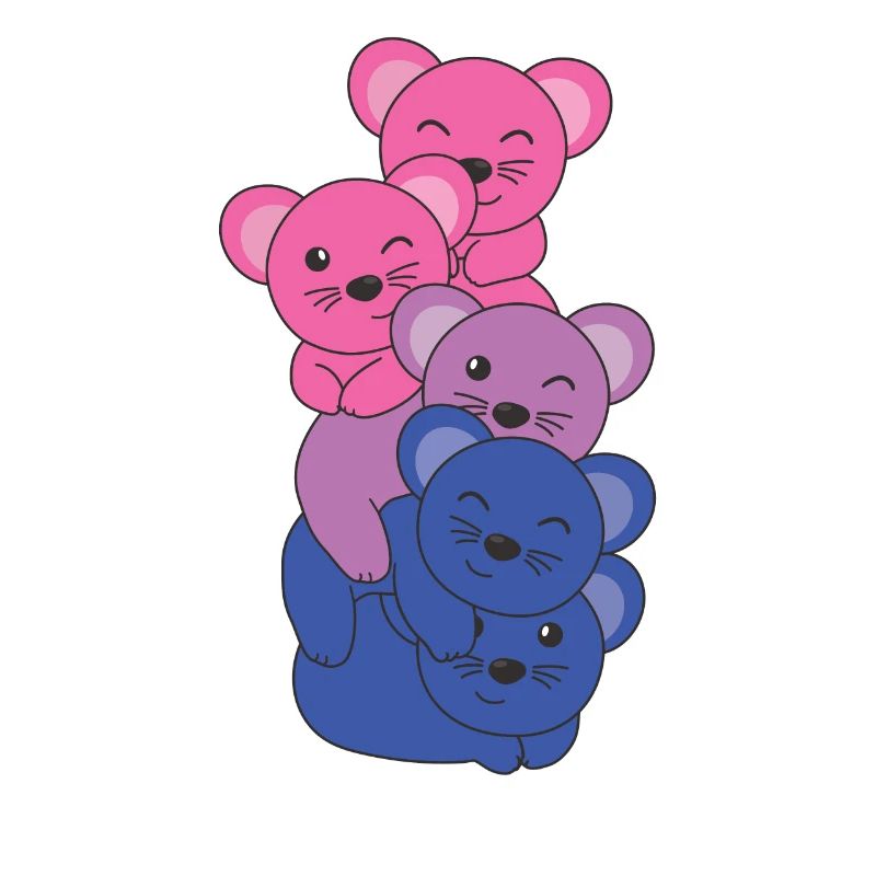 Bisexual Flag Pride LGBTQ Cute Mouse