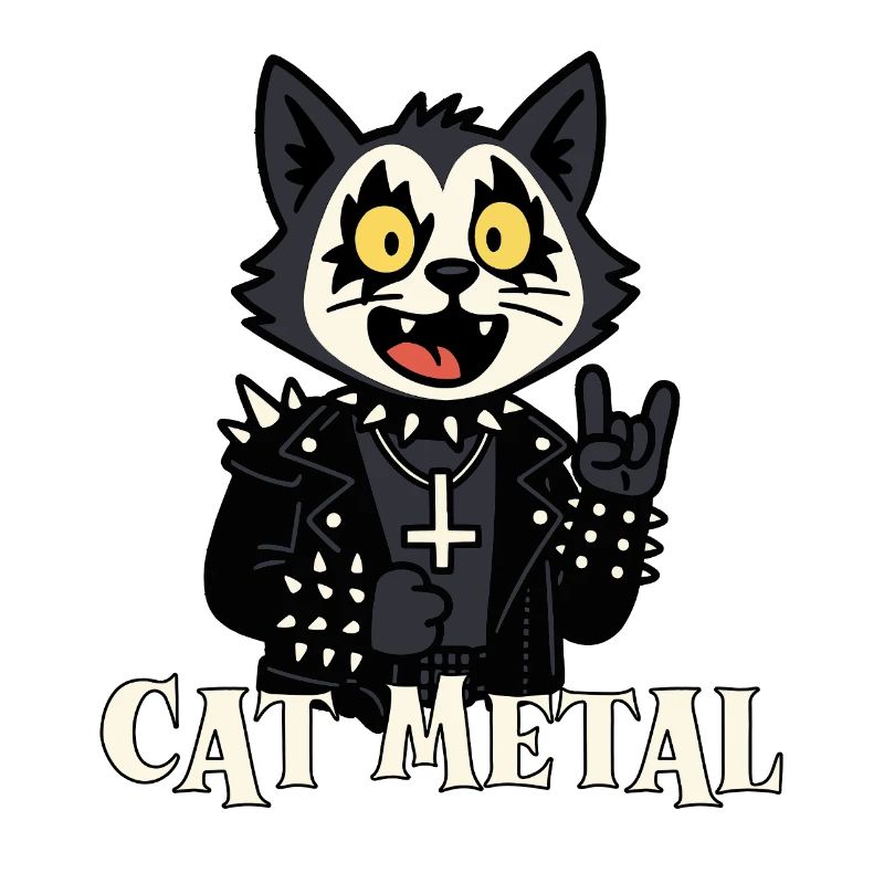 Gothic cat metal design