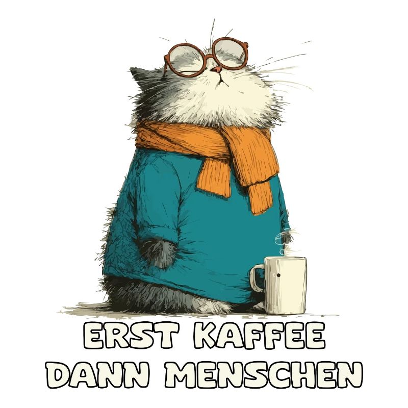 Erst Kaffee Dann Menschen Katze