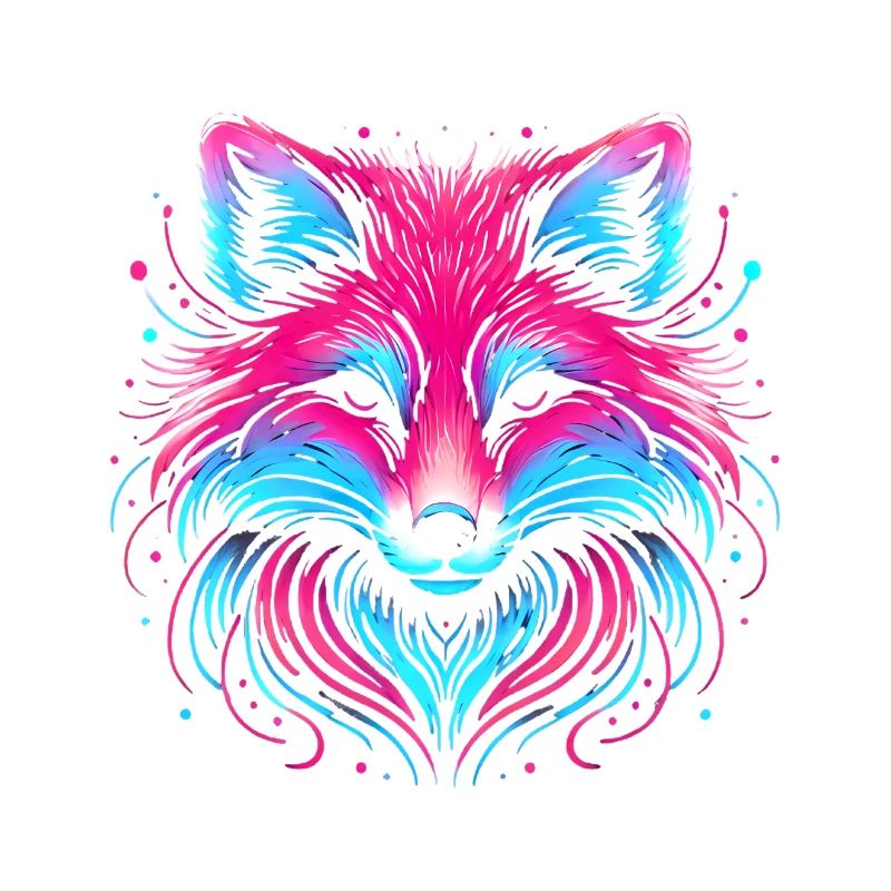 Neon Fox Glow Illustration Design