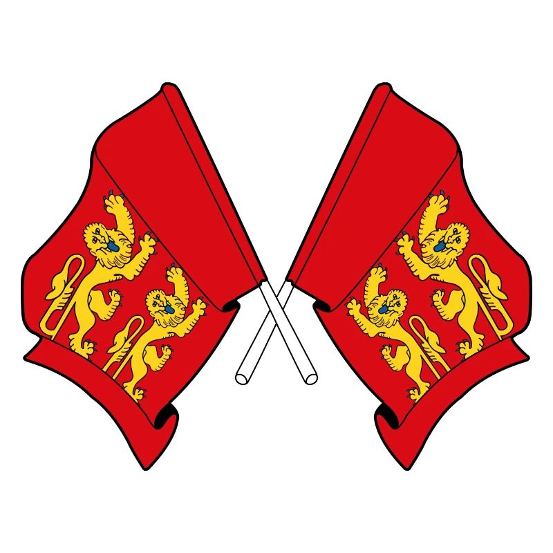 Zwei Flaggen Normandie oder Basse-Normandie