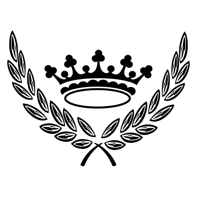 Crown in laurel wreath King logo