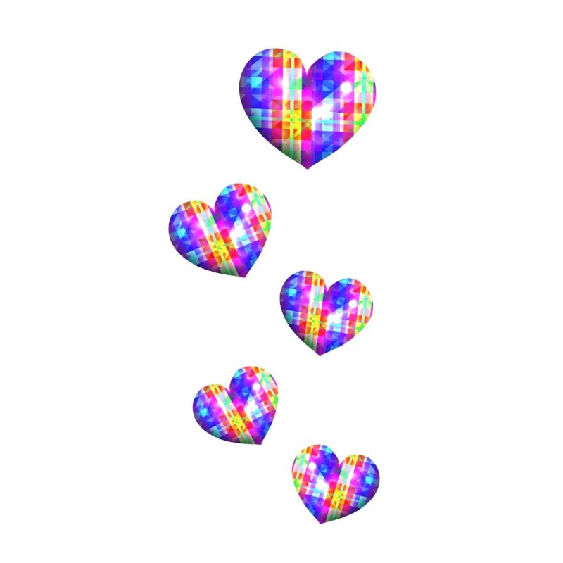 five hearts colorful pattern