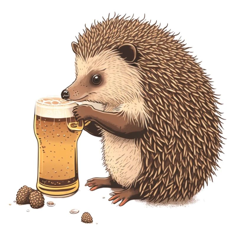 Süßer Igel mit Bier