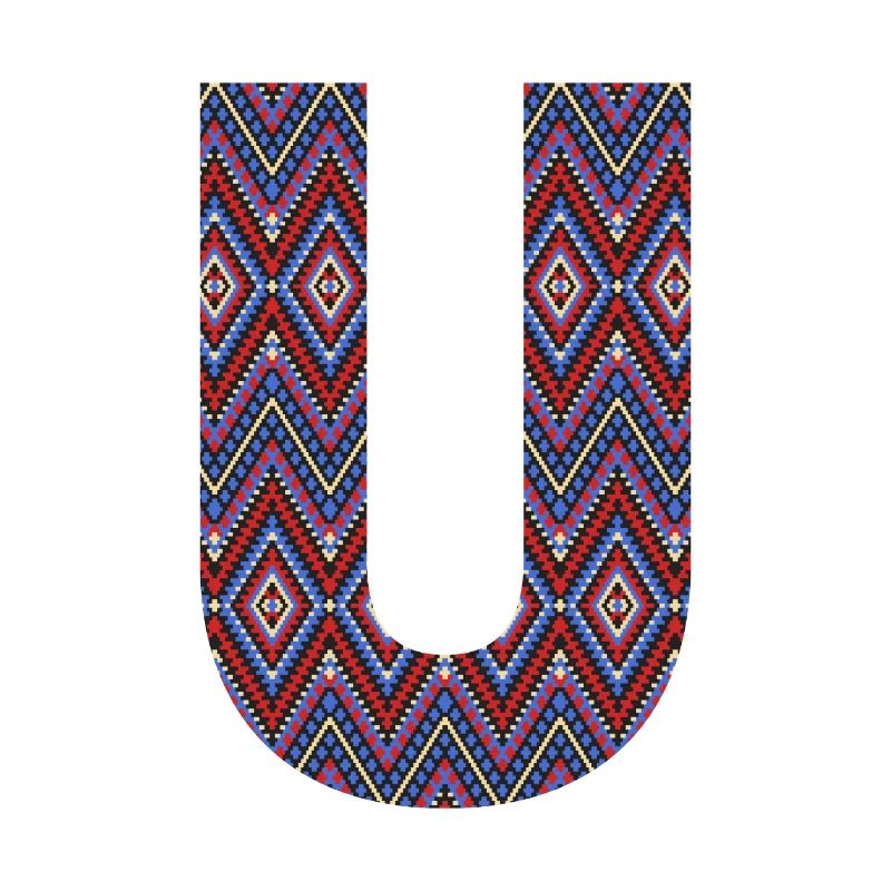 Monogram Letter U- geometric pattern