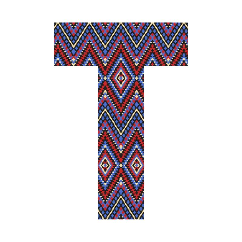 Monogram Letter T- geometric pattern