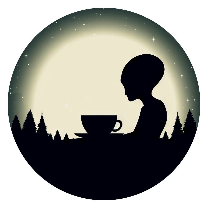 Alien Alien Café Silhouette Ciel Nocturne