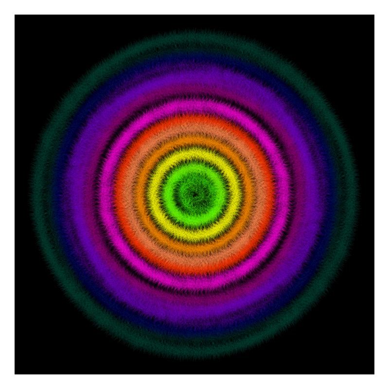 Cercles concentriques arc-en-ciel
