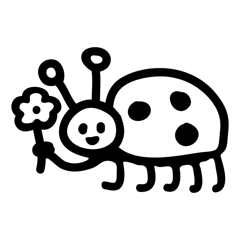 Ladybug - Flower - Line