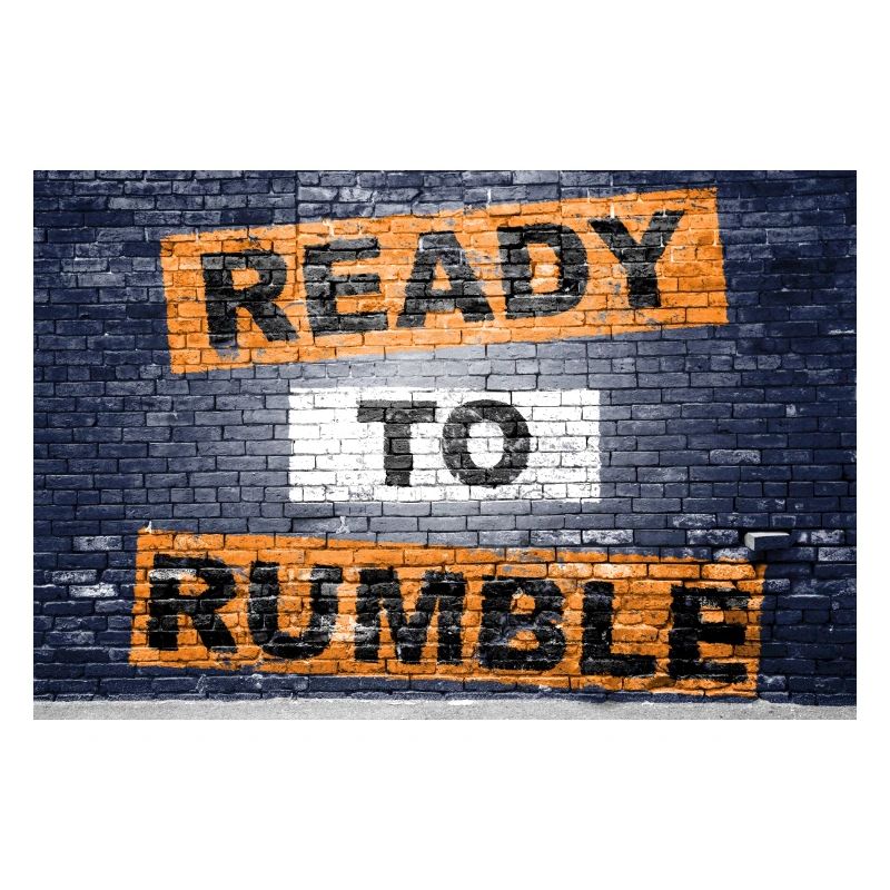 Ready to Rumble saying lettering Graffiti on Brick