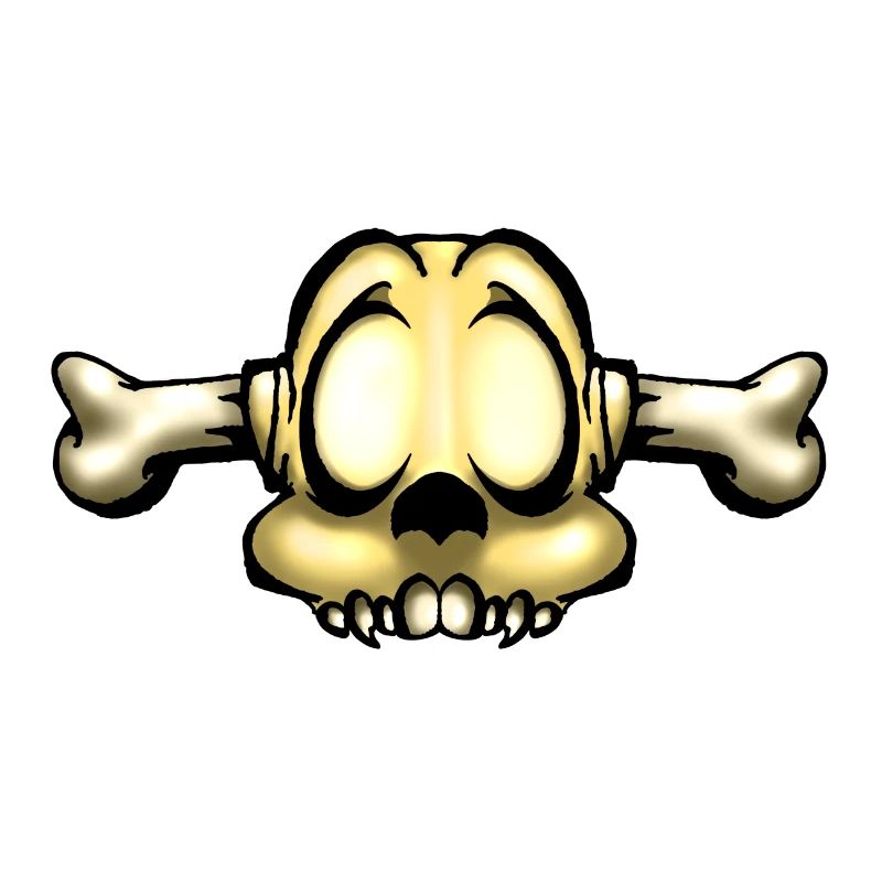 Skull. Skull with bone through head.